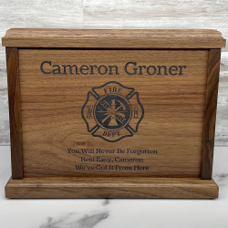 Customer Gallery - Firefighter Cremation Urn - Signature Walnut