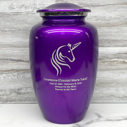 Customer Gallery - Unicorn Cremation Urn - Purple Luster