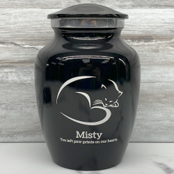 Customer Gallery - Small Sleeping Cat Pet Cremation Urn - Jet Black