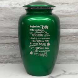 Customer Gallery - I Thought Of You Today Cremation Urn - Shamrock Green