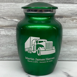Customer Gallery - Semi Truck Sharing Urn - Shamrock Green