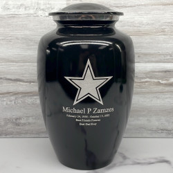 Customer Gallery - Dallas Star Cremation Urn - Jet Black