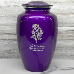 Customer Gallery - Rose Cremation Urn - Purple Luster