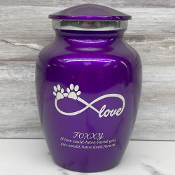 Customer Gallery - Small Infinite Love Pet Cremation Urn - Purple Luster