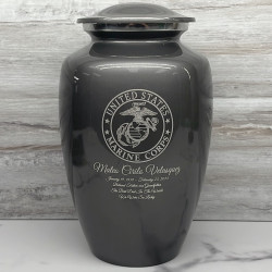 Customer Gallery - Marine Corps Cremation Urn - Gunmetal Gray