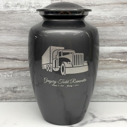 Customer Gallery - Semi Truck Cremation Urn - Gunmetal Gray