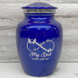 Customer Gallery - My Dad Walks With Me Sharing Urn - Midnight Blue