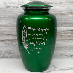 Customer Gallery - Memories Of You - Bright Stars Cremation Urn - Shamrock Green