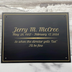 Customer Gallery - DIY Cremation Urn Plate - Black - 5.75" w x 4.25" h