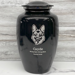 Customer Gallery - Extra Large German Shepherd Pet Cremation Urn - Jet Black