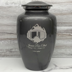 Customer Gallery - Snow Goggles Cremation Urn - Gunmetal Gray