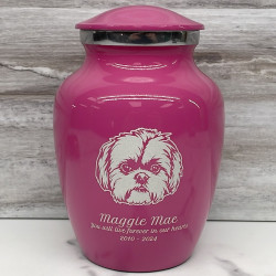 Customer Gallery - Small Shih Tzu Pet Cremation Urn - Rose Pink