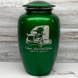Customer Gallery - Semi Truck II Cremation Urn - Shamrock Green