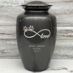 Customer Gallery - Extra Large Infinite Love Pet Cremation Urn - Gunmetal Gray