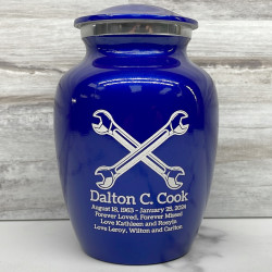Customer Gallery - Mechanic Wrench Sharing Urn - Midnight Blue