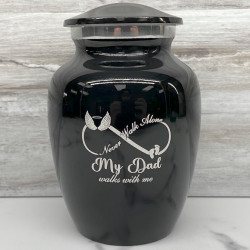 Customer Gallery - My Dad Walks With Me Sharing Urn - Jet Black
