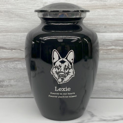 Customer Gallery - Large German Shepherd Pet Cremation Urn - Jet Black