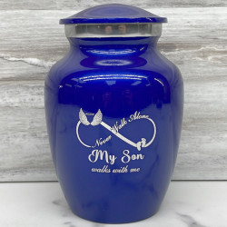 Customer Gallery - My Son Walks With Me Sharing Urn - Midnight Blue