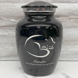Customer Gallery - Small Sleeping Cat Pet Cremation Urn - Jet Black