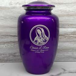 Customer Gallery - Mother Mary Cremation Urn - Purple Luster
