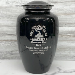 Customer Gallery - Don't Tread On Me Cremation Urn - Jet Black