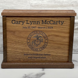 Customer Gallery - Marine Corps Cremation Urn - Signature Walnut