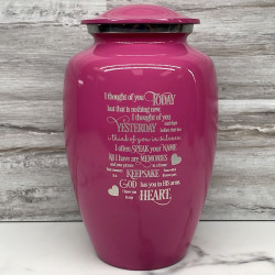 Customer Gallery - I Thought Of You Today Cremation Urn - Rose Pink