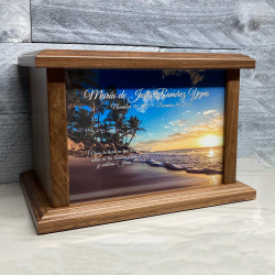 Customer Gallery - Beach Sunset Cremation Urn - Prestige Walnut