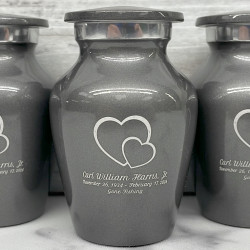Customer Gallery - Loving Hearts Keepsake Urn - Gunmetal Gray