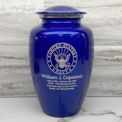 Customer Gallery - Navy Cremation Urn - Midnight Blue