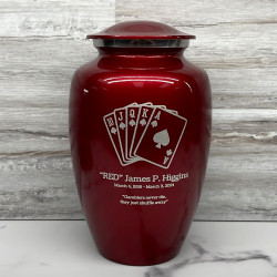 Customer Gallery - Playing Cards Cremation Urn - Ruby Red