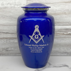 Customer Gallery - Masonic Cremation Urn - Midnight Blue