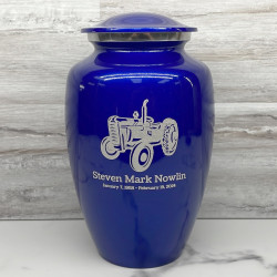 Customer Gallery - Classic Tractor Cremation Urn - Midnight Blue