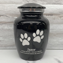 Customer Gallery - Small Pawprints Pet Cremation Urn - Jet Black