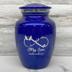 Customer Gallery - My Son Walks With Me Sharing Urn - Midnight Blue