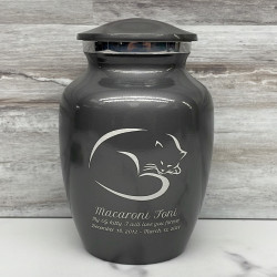 Customer Gallery - Sleeping Cat Cremation Urn - Gunmetal Gray