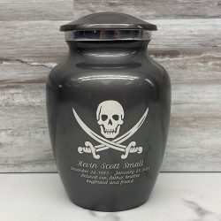 Customer Gallery - Pirate Skull Sharing Urn - Gunmetal Gray