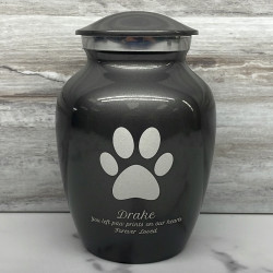 Customer Gallery - Small Pawprint Pet Cremation Urn - Gunmetal Gray