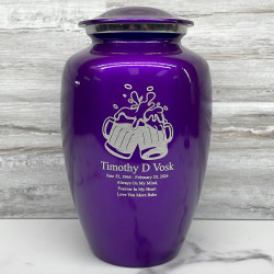 Customer Gallery - Beer Cremation Urn - Purple Luster