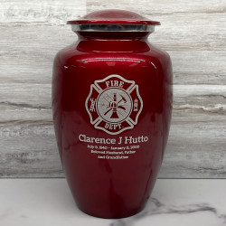 Customer Gallery - Firefighter Cremation Urn - Ruby Red
