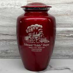 Customer Gallery - Train Cremation Urn - Ruby Red