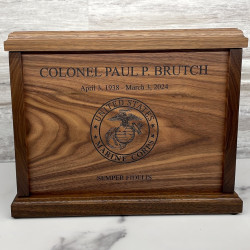 Customer Gallery - Marine Corps Cremation Urn - Signature Walnut