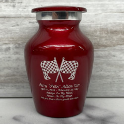Customer Gallery - Race Checkered Flag Keepsake Urn - Ruby Red