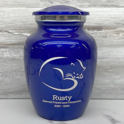 Customer Gallery - Sleeping Cat Cremation Urn - Midnight Blue