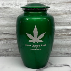 Customer Gallery - Marijuana Cremation Urn - Shamrock Green