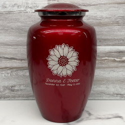 Customer Gallery - Sunflower Cremation Urn - Ruby Red