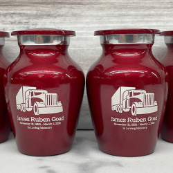 Customer Gallery - Semi Truck Keepsake Urn - Ruby Red