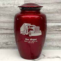 Customer Gallery - Semi Truck Cremation Urn - Ruby Red