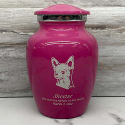 Customer Gallery - Small Chihuahua Pet Cremation Urn - Rose Pink