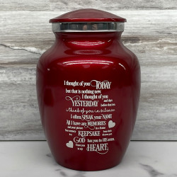 Customer Gallery - I Thought Of You Today Sharing Urn - Ruby Red